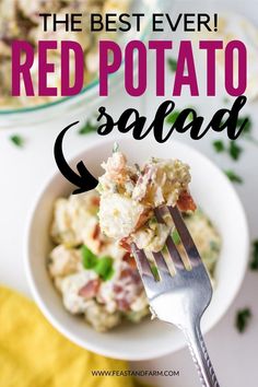 the best ever red potato salad with bacon and green onions