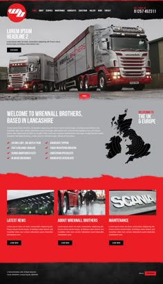 an image of a truck website design