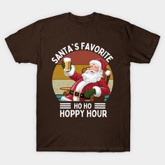 The "Santa Favorite Ho Ho Hoppy Hour" t-shirt design features Santa Claus in a relaxed and cheerful atmosphere. Santa is depicted sitting in a comfortable wooden chair, with a jovial expression on his face while enjoying a large glass of golden beer. Santa wears his signature red outfit, complete with a Christmas hat.At the top of the image, there is the words "Ho Ho Hoppy Hour" in a bold and playful font, giving it a humorous and relaxed feel, as if this is Santa's favorite relaxing hour after… Santas Favorite Ho, Christmas Hat, Red Outfit, Wooden Chair, T Shirt Design, Shirt Design, Santa Claus, Design Features, Beer