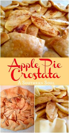 apple pie crostata with the title above it in red and yellow text overlay