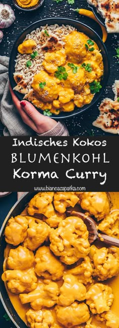 Dieses einfache Blumenkohl-Korma-Curry mit Kokosmilch ist ein köstliches indisches One-Pot Rezept, das vegan, glutenfrei und in nur 30 Minuten zubereitet werden kann! Serviere diese gesunde Currysauce mit Reis, Quinoa oder Naan! #rezepte #einfacherezepte #veganerezepte #kochen #indisch #essen #vegan #veganessen #lecker #einfach #reis #vegetarisch #blumenkohl #abendessen #curry #gesunderezepte #vegankochen #korma #kurkuma | biancazapatka.com Cauliflower Korma Recipe, Homemade Korma Sauce, Naan Sauce, Korma Vegetarian, Cauliflower Korma, Coconut Korma, Korma Sauce, Indian Cauliflower, Korma Curry