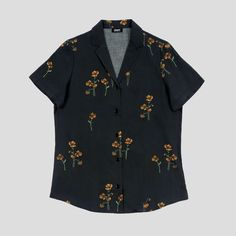 St. Peter - Floral Print Shirt | Straight To Hell Apparel Poppies Artwork, Disco Cowboy, Curved Hem Shirt, Material Things, Vegan Leather Jacket, St Peter, Modal Fabric, Top Shirt Women, Floral Print Shirt