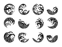 an abstract set of black and white waves on a white background stock photo 487982