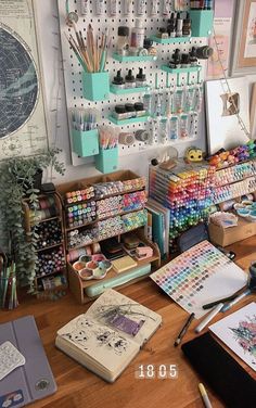 an art studio with lots of craft supplies