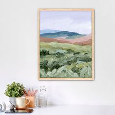 ’Driving to the Spring’ Art Print - Paper / 5x7 in / Oak Frame Wyoming Landscape, Wildlife Wall Art, Ski Town, Acrylic Landscape, Landscape Paintings Acrylic, Park Art, Spring Art, Yellowstone National, Yellowstone National Park