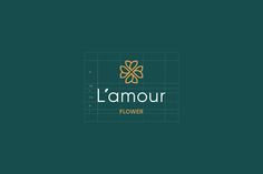 the logo for flower shop l'amour, which has been designed by person