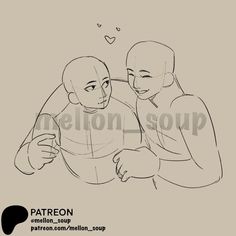 two people hugging each other with the words patreon on it in black and white