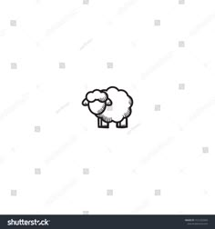 the sheep is drawn in black and white on a white background, it looks like an animal