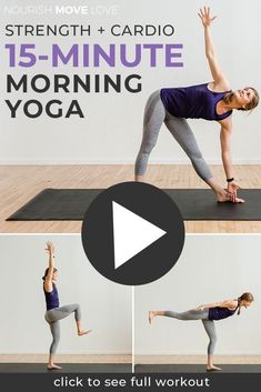 Power Yoga 15-Minute Yoga Sculpt At Home | Nourish Move Love Sasha Fitness, 15 Minute Morning Yoga, Power Yoga Workout, Nourish Move Love, Flexibility Yoga, Frases Fitness, Cardio Yoga, Yoga Sculpt, Yoga Nature