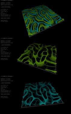 an image of three different shapes in the dark