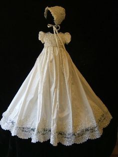 $278 lace and pearl christening gown set with bonnet, booties, bib, blanket, bloomers and custom monogram.  Gorgeous. Blessing Gown, Baby Christening Gowns, Christening Dress Baby Girl, Gowns Online Shopping, Christening Dresses, Blessing Dress, Baptism Gown