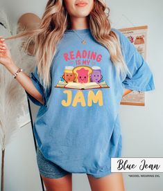 Reading Is My Jam Tshirt, Funny Book Shirt, Shirts With Sayings, Gift For Book Lover, Book Reader Shirt, Reading Tshirt, Bookworm Shirt How can I order? 1️) Please review all the information provided before placing an order 2️) Select the shirt type and size. 3️) Select the color of the shirt using the following options. 4️) Need more Items? Add the current item in the cart. And If you like to add more items to your order please press the back button and repeat steps 1-4 again. 5️) Once all your Reading T Shirts, Reading Tshirt, Bookworm Shirt, Book Shirt, Teaching Outfits, Gift For Book Lover, Reading Shirts, Teacher Outfit, Tshirt Funny