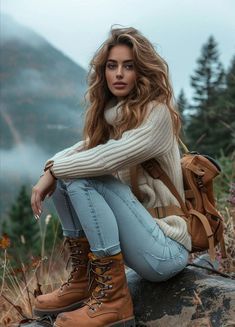 Girly Hiking Outfit, Hiking Style Women, Spring Hiking Outfits, Hiking Attire, Winter Hiking Boots, Hiking Boots Outfit