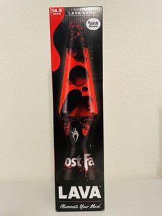 an unopened package for the lava lava, which is red with black dots