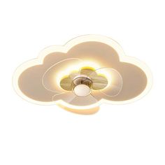 an overhead view of a cloud shaped ceiling light