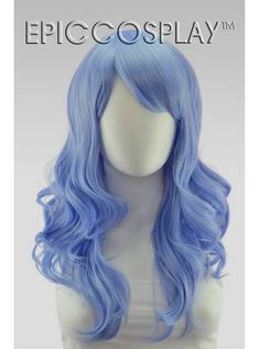 Hestia Ice Blue Curly Wig Blue Curly Wig, Blue Wig, Epic Cosplay, Curly Wig, Shoulder Length, Ice Blue, Blue Hair, Hot Topic, Wigs