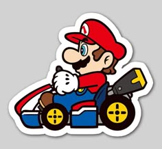 an image of mario on a toy car