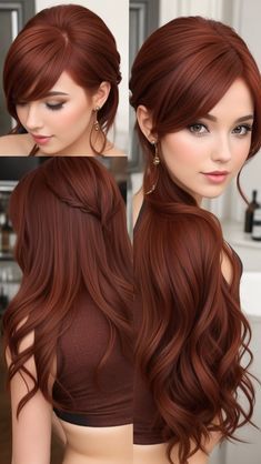 Loreal Copper Hair Color, Rusty Copper Hair, Cooper Chocolate Hair, Red To Copper Hair, Best Color Hair For Brown Eyes, Fall Hair Inspo 2023, Cobre Hair Color, Redbrownhair Color, Cooper Auburn Hair Color