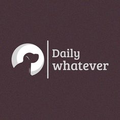 the daily whatever logo is shown on a dark background with white letters and an elephant's head