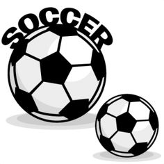 two black and white soccer balls with the word soccer on them next to each other