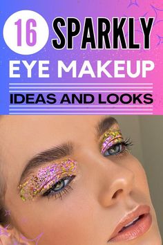 Concert Eyeshadow, Pink Glitter Makeup Looks, Sparkly Eyeshadow Looks, Glitter Eye Makeup Looks, Face Glitter Makeup, Glitter Eyeshadow Looks, Orange Eyeshadow Looks, Olivia Concert, Sparkly Eye Makeup