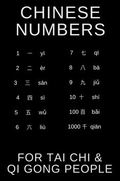 the chinese numbers for taichi and q gong people are shown in white on black