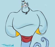 a drawing of a cartoon character with an evil look on his face and chest,