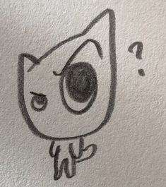 a drawing of a cat's head with eyes and nose