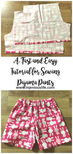 the instructions for how to sew an easy and easy sewing project, including shorts