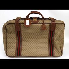 Vintage Gucci Suitcase Gucci Suitcase Set, Gucci Mens Bag, Gucci Travel Luggage, Classic Beige Rectangular Luggage, Gucci Luggage Travel, Gucci Suitcase, Mens Bag, Gucci Mens, Bags Gucci