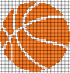 an orange and white cross stitched basketball