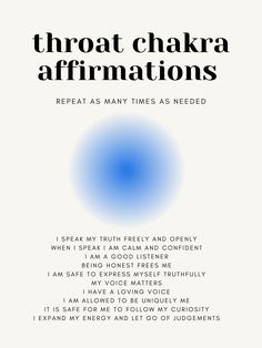 Balancing Throat Chakra, Heart And Throat Chakra, Balanced Chakras Aesthetic, Affirmations To Connect To Higher Self, Affirmation For Each Chakra, Unblock Throat Chakra, Throat Affirmations, Throat Chakra Aesthetic, Voice Chakra