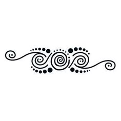 an ornamental design with swirls and dots