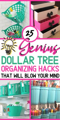 Dollar Tree Organizing, Store Organization Ideas, Dollar Store Organization Ideas, Dollar Store Organization, Kids Bedroom Organization, Dollar Tree Diy Organization, Storage Hacks Diy, Dollar Tree Organization, Diy Organizer