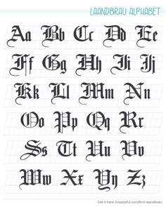 some type of calligraphy that is in different styles and font types, including the upper one