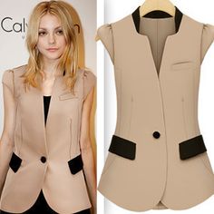 Прикрепленное изображение Sleeveless Jackets For Women, Suit Vest Women, Plus Size Suit, Vest Plus Size, Girls Dress Sewing Patterns, Plus Size Suits, Jacket Suit, Office Outfits Women