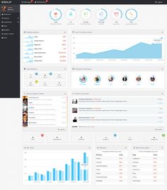 an image of a dashboard with many different things on it, including graphs and data