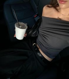 All Black Fashion, Coffee Break, Black Outfit, Color Inspiration, Matcha, Black Pants, Coffee Cups, Black