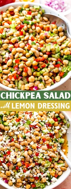 this chickpea salad with lemon dressing is the perfect side dish for any meal