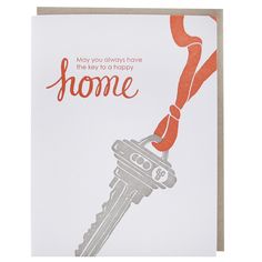 Key to New Home Card New Home Congratulations, New Home Quotes, Real Estate Postcards, Brand New Home, Housewarming Card, Real Estate Gifts, New Home Card, Moving Cards, Home Card