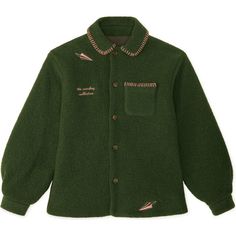 This wool jacket is both cozy and cute, embellished with blanket stitch embroidery and airplane details. | The Sunday Collective | Wool Airplane Felt Jacket, (Green, Size 8Y) | Maisonette collects the best children’s products from around the world (unlike Zulily, Etsy, The Tot, Farfetch Kids, Childrensalon, Crate and Kids, Kohls, Wayfair, Buy Buy Baby, Nordstroms, Mini Boden, J.Crew Factory, or PotteryBarn Kids), creating a curated shopping experience for you. Think of us as your shortcut to fas Men’s Fashion Jacket, Rug Jacket, Blanket Stitch Embroidery, Space Jacket, Hunter Green Jacket, Felt Jacket, Blanket Jacket, Cozy Jacket, Sleepwear Dress