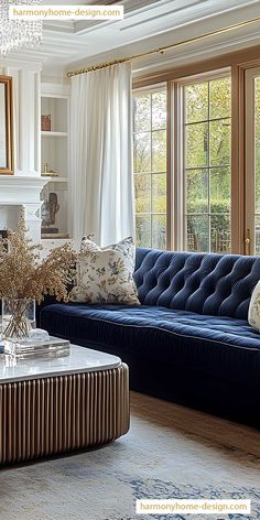 The organic mix of natural materials, combined with plush seating and architectural detailing, makes this family room both stylish and welcoming.