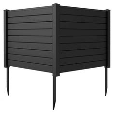 a black wooden headboard with two legs on the bottom and one foot in the middle