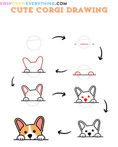 how to draw a cute corgi drawing step by step instructions for beginners