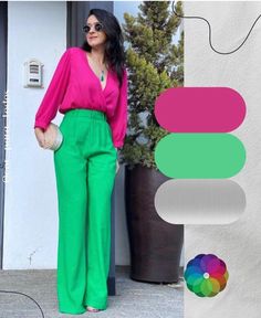 Button Up Fashion, Colored Pants Outfits, Stylish Spring Outfit, Colour Blocking Fashion, Pixie Bob Haircut, Elegant Outfit Classy