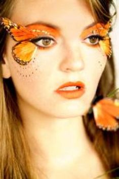 Fairy Fantasy Makeup, Extreme Make-up, Monarch Butterfly Costume, Fairy Make-up, Makeup Zombie, Fantasy Make-up, Halloweenský Makeup, Halloween Make-up Looks