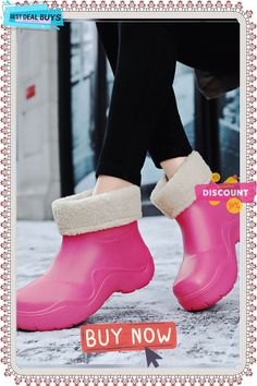 Plain Warm Lined Eva Rain Boots Women's Rain Boots, Ankle Rain Boots, Womens Rain Boots, Short Boot, Short Boots, Boot Shoes Women, Types Of Shoes, Slip On Shoes, Rain Boots