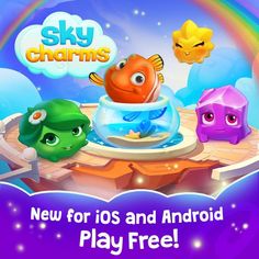 the sky charms game is now available for iphone and android players to play on their phones