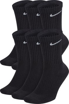 From playtime to game day, the Nike Everyday Crew Socks keep you going. They're powered by Dri-FIT technology and have cushioning underfoot to keep your feet comfy with every move. Fit & Design: Dri-FIT technology helps keep you dry and comfortable Midfoot arch band brings a supportive feel Targeted cushioning gives extra comfort 6 pairs per pack Machine wash Nike Crew Socks, Nike Socks, Fashion Tutorial, Running Socks, Black Socks, Nike Kids, Athletic Socks, Nike Store, Black Nike