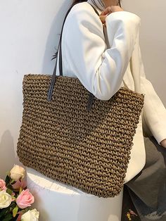 Bird in Bag - Straw Age Capacity Casual Shoulder Bag For Travel, Lightweight Casual Beige Beach Bag, Casual Lightweight Beige Beach Bag, Casual Khaki Tote Beach Bag, Lightweight Casual Shoulder Bag For Everyday, Large Capacity Casual Beach Bag, Lightweight Casual Brown Bag, Casual Lightweight Brown Bags, Casual Brown Woven Beach Bag